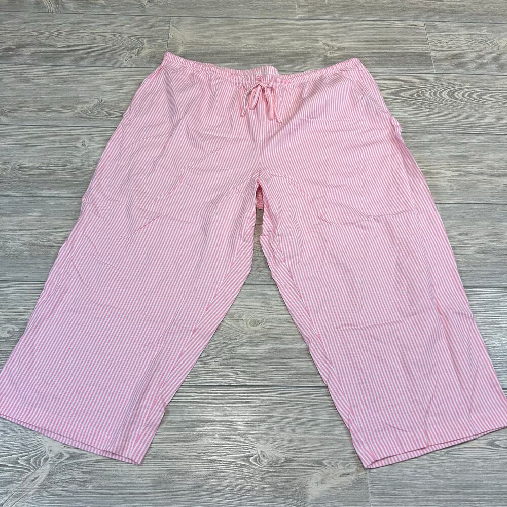 NWT Lauren Ralph Lauren Pink White Striped Cotton Pajama Set 1X - Picture 4 of 9